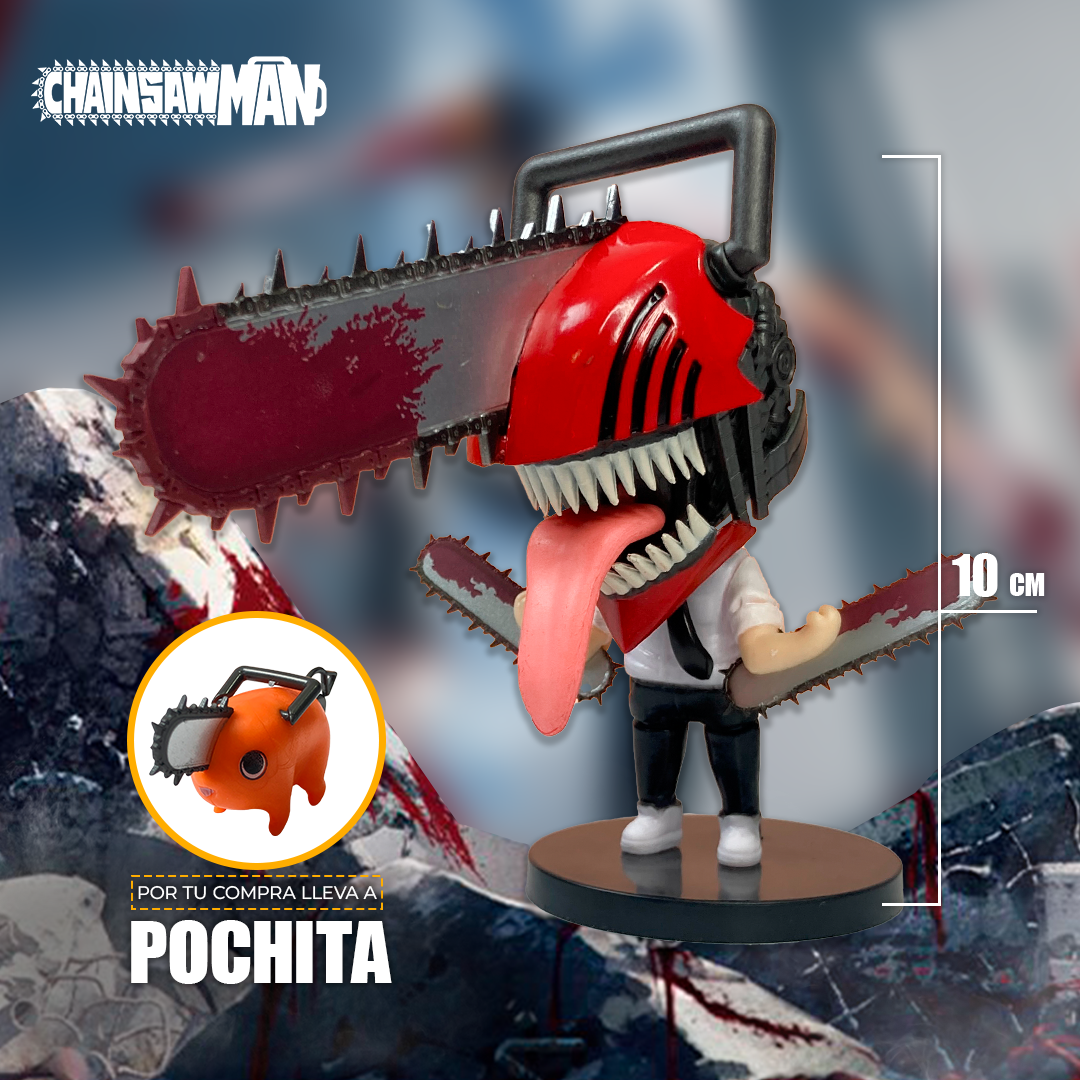 DENJI CHAINSAWMAN + POCHITA FIGURA DE ANIME CHIBI